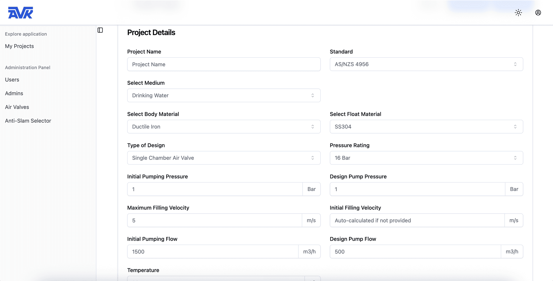 Air Valve Sizing Software